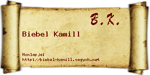 Biebel Kamill névjegykártya