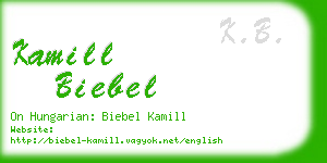 kamill biebel business card
